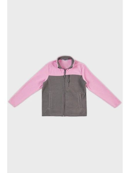 Soft Texture Zippered Color Block Stand Collar Pocket Fleece 5905001 - LC WAIKIKI