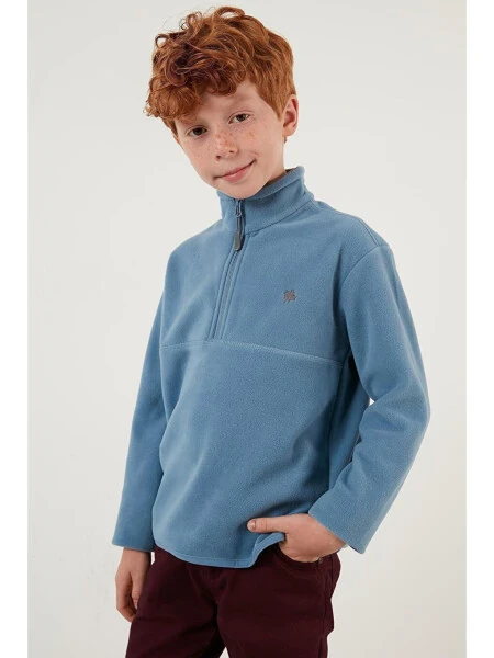 Soft Texture Zippered Stand Collar Fleece Winter Jacket 5905002 - LC WAIKIKI (1)