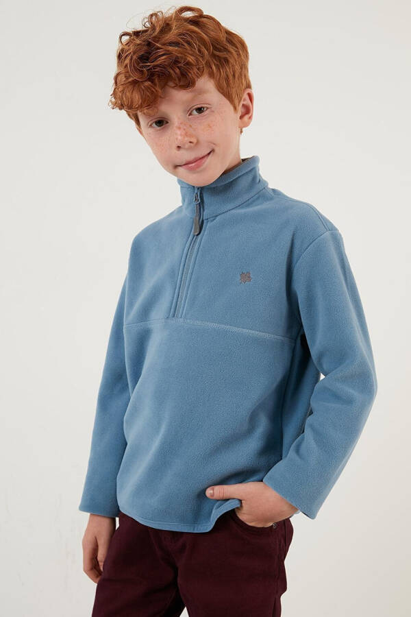 Soft Texture Zippered Stand Collar Fleece Winter Jacket 5905002 - 30