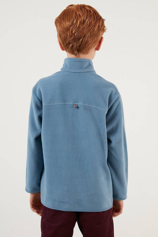 Soft Texture Zippered Stand Collar Fleece Winter Jacket 5905002 - 33