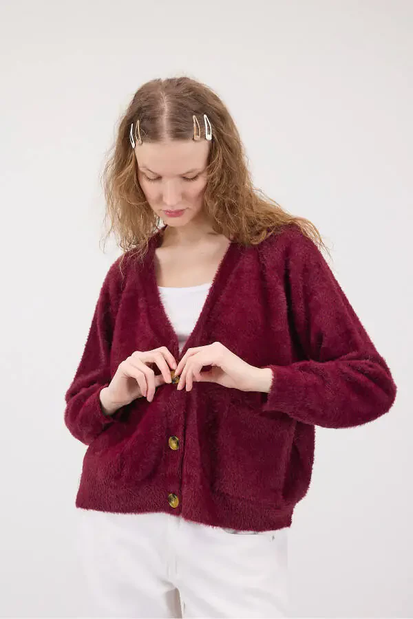 Soft Textured Button Cardigan H3375-B8 - 1