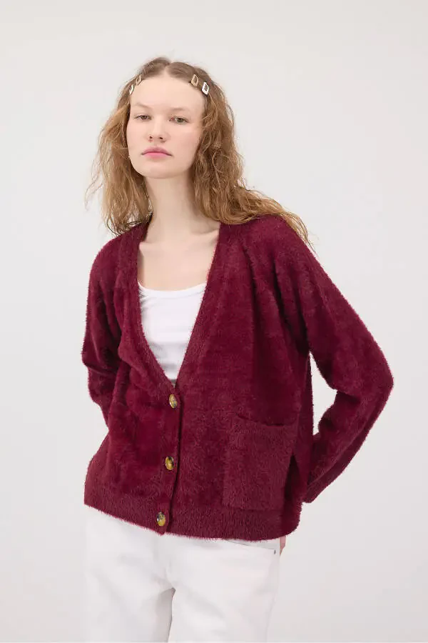 Soft Textured Button Cardigan H3375-B8 - 5