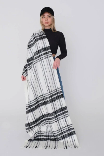 Soft Textured Patterned Shawl Shawl2022-d1 - ADDAX (1)