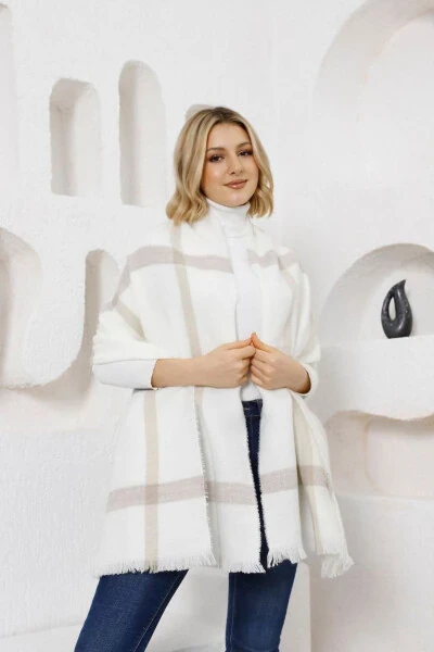 Soft textured, striped puffy sherly scarf, shawl - SHIEBA