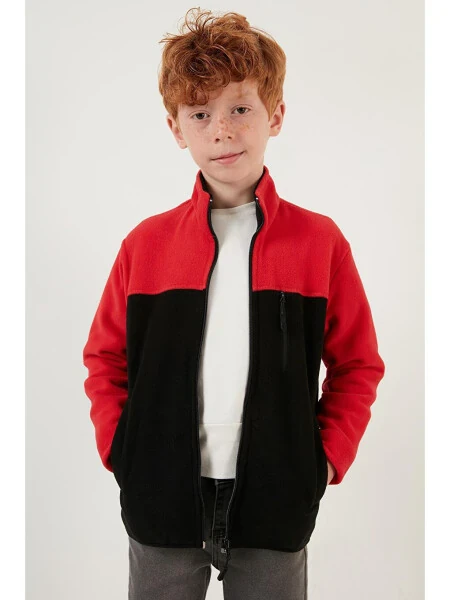 Soft-Textured Zip-Up Color Block Stand Collar Pocket Fleece 5905001 - LC WAIKIKI (1)