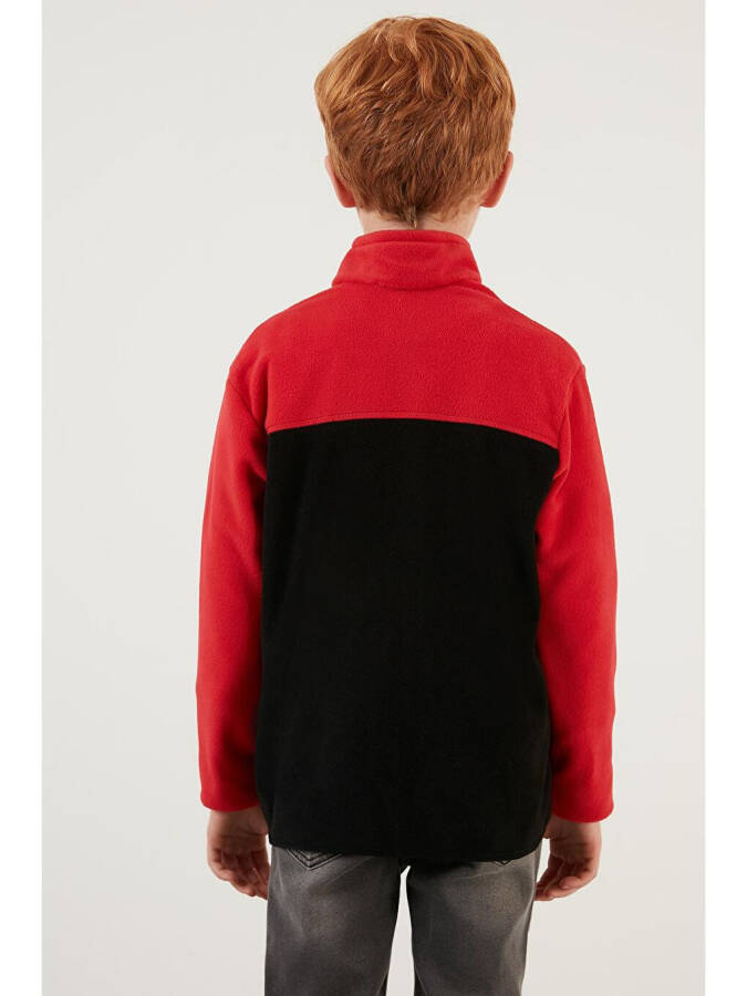 Soft-Textured Zip-Up Color Block Stand Collar Pocket Fleece 5905001 - 15