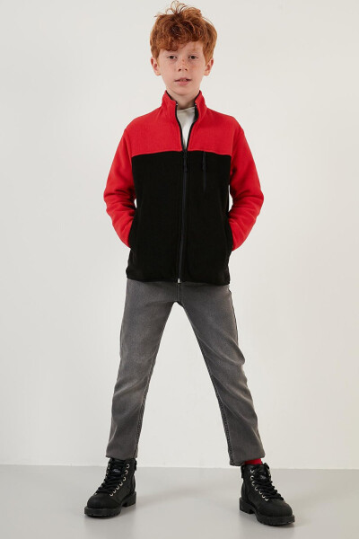 Soft-Textured Zip-Up Color Block Stand Collar Pocket Fleece 5905001 - 24