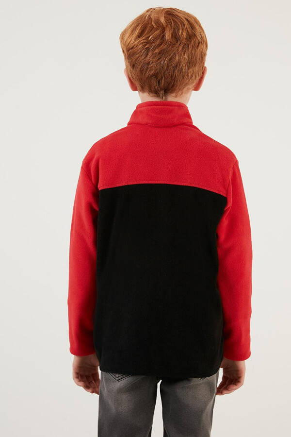 Soft-Textured Zip-Up Color Block Stand Collar Pocket Fleece 5905001 - 25