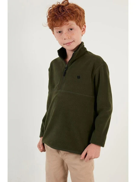 Soft Textured Zippered Stand Collar Fleece Winter Jacket 5905002 - LC WAIKIKI (1)