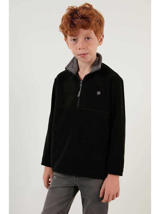 Soft Textured Zippered Stand Collar Fleece with Sherpa Lining Winter Polar 5905002 - 11