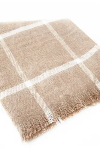 Soft Touch Püskül Detaylı Uzun Atkı-Camel Line - 3