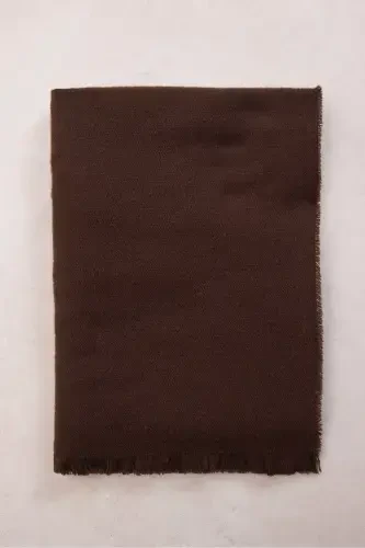 Soft Touch Püskül Tafsilotli Uzun Sharf - Achchiq Qahva - 5