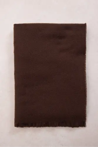 Soft Touch Püskül Tafsilotli Uzun Sharf - Achchiq Qahva - 5