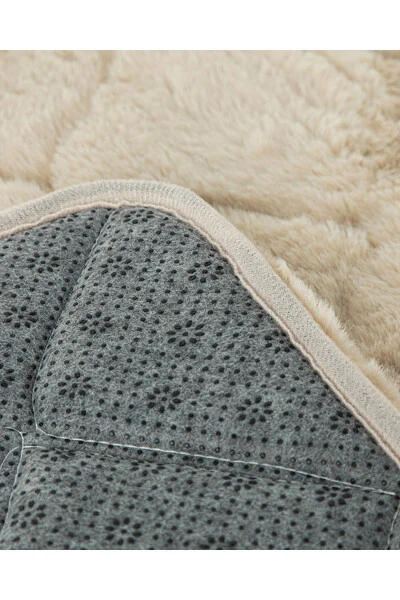 Soft Touch Rabbit Plush Bath Mat Beige - 3