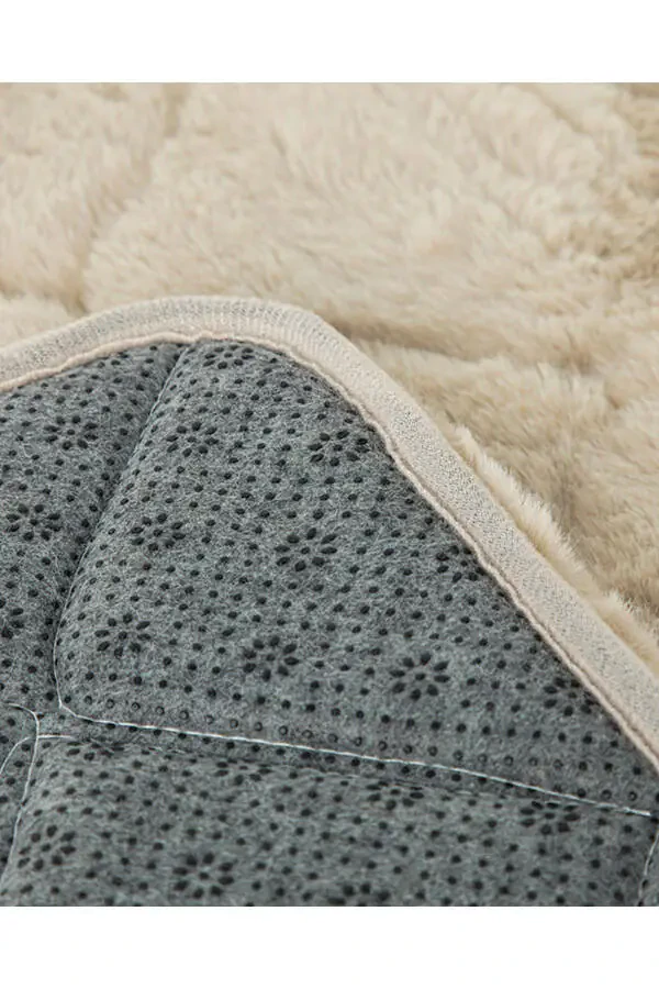 Soft Touch Rabbit Plush Bath Mat Beige - 3