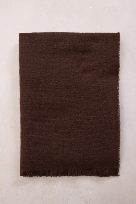 Soft Touch Tassel Detailed Long Scarf-Dark Coffee - 5