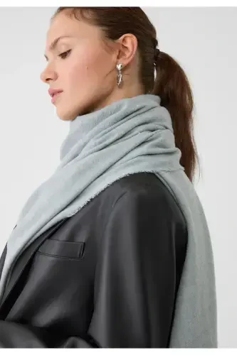 Soft Touch Tassel Detailed Long Scarf-Grey Melange - NOVON (1)