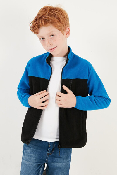 Soft Touch Zippered Color Block Stand Collar Pocket Fleece 5905001 - 17