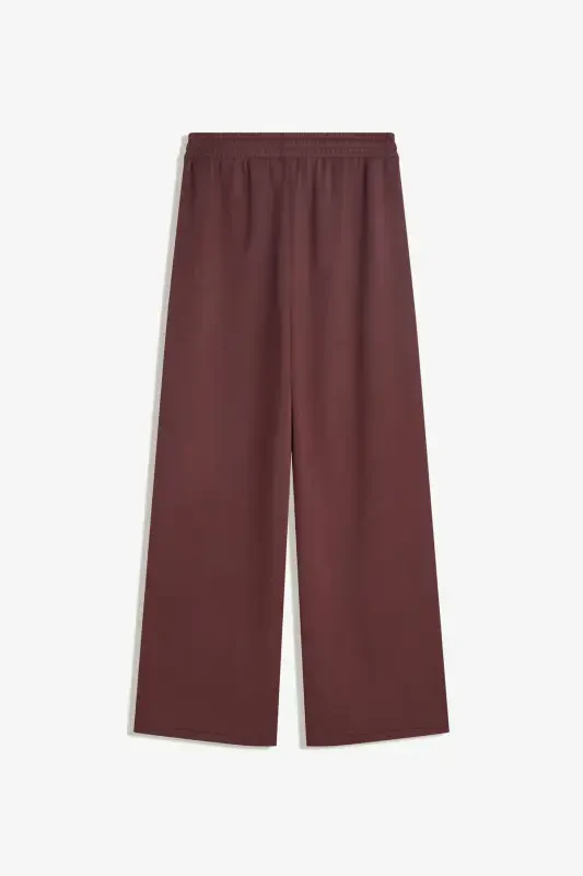 Soft wide leg pants-Burgundy - 5