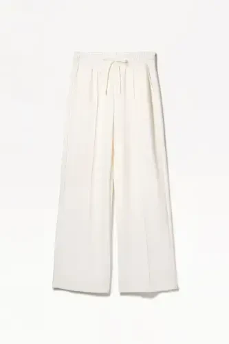 Soft wide leg pants-Cream - 2