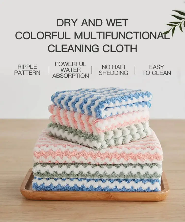 Soft&Colorful Microfiber Cleaning Cloth Suitable for All Environments. 11.8X15.7 inches. 6Pcs-Pack, colorful (TW304006) - 1
