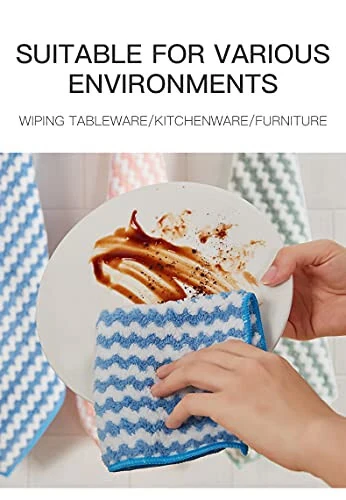 Soft&Colorful Microfiber Cleaning Cloth Suitable for All Environments. 11.8X15.7 inches. 6Pcs-Pack, colorful (TW304006) - 4