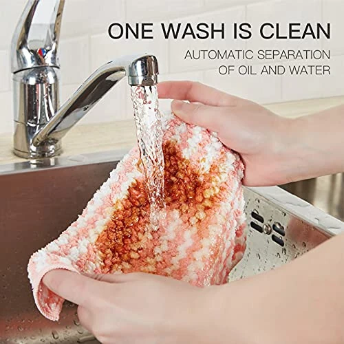 Soft&Colorful Microfiber Cleaning Cloth Suitable for All Environments. 11.8X15.7 inches. 6Pcs-Pack, colorful (TW304006) - 6