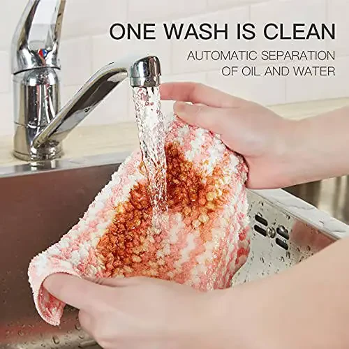 Soft&Colorful Microfiber Cleaning Cloth Suitable for All Environments. 11.8X15.7 inches. 6Pcs-Pack, colorful (TW304006) - 6