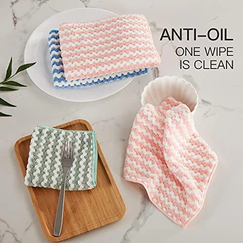 Soft&Colorful Microfiber Cleaning Cloth Suitable for All Environments. 11.8X15.7 inches. 6Pcs-Pack, colorful (TW304006) - 7