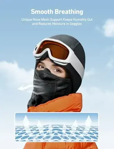AstroAI Ski Mask Windproof Balaclava for Cold Weather, Winter Face Mask Breathable Stretchable for Skiing, Snowboarding, Black - AstroAI (1)