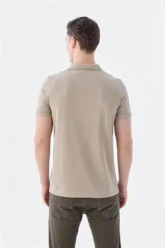 Soil Zippered Slim Fit Polo Collar T-Shirt - 4