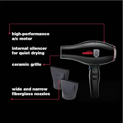 Solano Moda Dryer 1750 W High Performance Drying MET Certified - 4