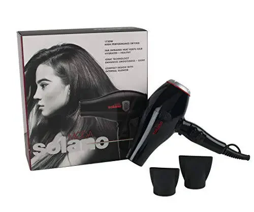 Solano Moda Fast Drying 2-Speed Ionic Hair Dryer | 1750 Watt + Internal Silencer + Far Infrared Heat| Smoothing Without Sacrificing Body or Bounce | Italian-Made - 8