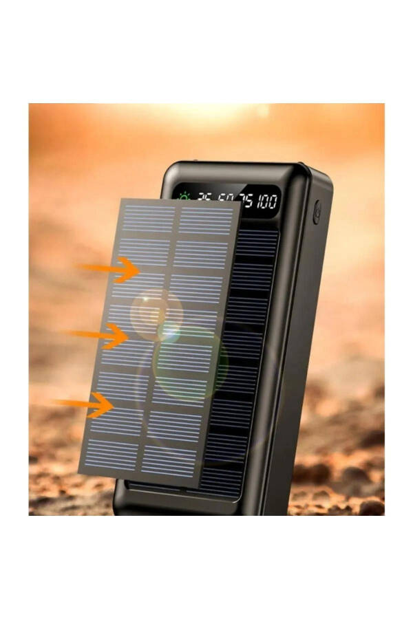 Solar 20,000 Mah Solar Powered LED Lighted Power Bank Charger 2x USB Output Micro Tycp - 3