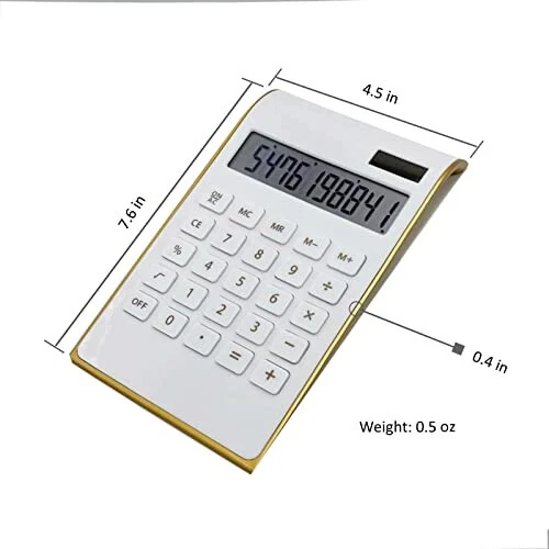 Solar Gold Calculator Standard Function Desktop Calculator LCD 10-Digit Desktop Calculator for Office, Home - 2