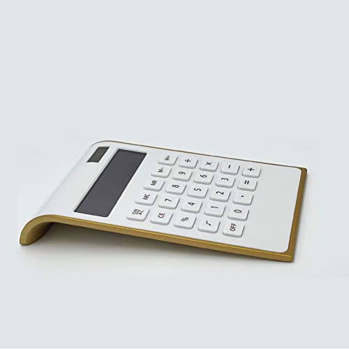 Solar Gold Calculator Standard Function Desktop Calculator LCD 10-Digit Desktop Calculator for Office, Home - 6
