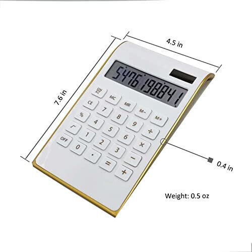 Benkaim Solar Gold Standard Function 10-Digit Desktop Calculator for Office, Home - 2