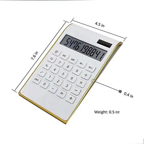 Benkaim Solar Gold Standard Function 10-Digit Desktop Calculator for Office, Home - 2
