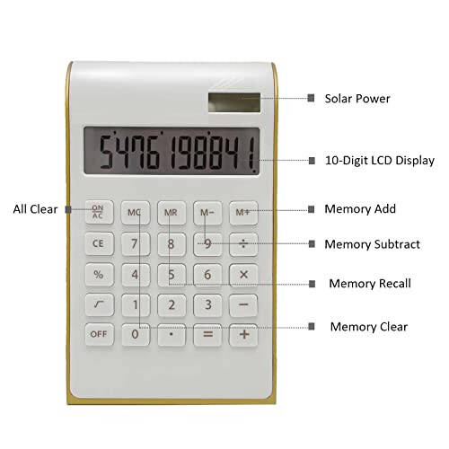 Solar Gold kalkulyatori Standart funksiyali ish stoli kalkulyatori LCD 10 raqamli ish stoli kalkulyatori ofis, uy uchun - 3