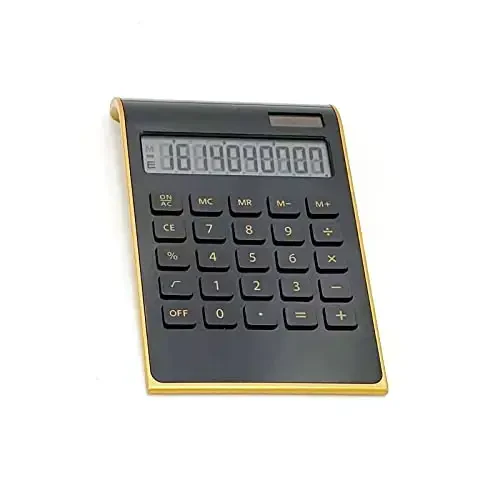 Solar Gold Standard Function Desktop LCD 10-Digit Calculator for Office, Home (Black) - 1