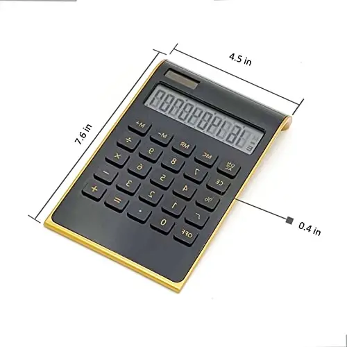 Solar Gold Standart Funktsiyasi Ish stoli LCD 10 xonali Kalkulyator Ofis, Uy uchun (Qora) - 2