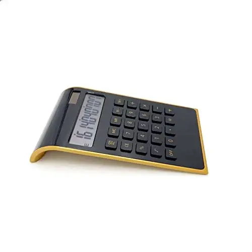 Solar Gold Standart Funktsiyasi Ish stoli LCD 10 xonali Kalkulyator Ofis, Uy uchun (Qora) - 4