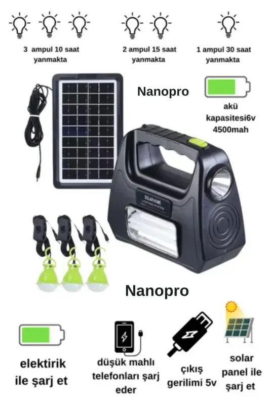 Solar Güneş Enerjili Aydınlatma Sistemi Nanopro - DAT