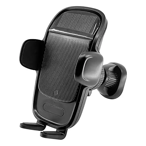 Solar Powered Air Vent Mount with 360 Degree Rotation, Auto Touch Release and Lock Cradle Compatible to iPhones Samsung Galaxy, Note, Motorola Moto, Google Pixel (Full Size Air Vent) - CELLET