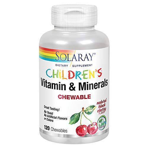 SOLARAY Bolalar uchun vitaminlar va minerallar Kompleks multivitamin Bolalar uchun Ajoyib qora gilos ta'mi (076280047974) (120 ta shakarlamalar, 60 ta xizmat qilish) - 5