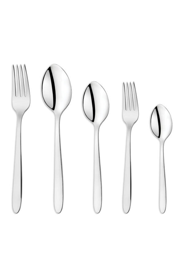 Solid 60 Piece Cutlery Set - Silver 02 - 1