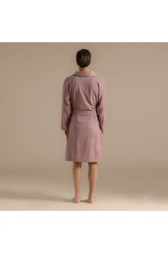 Solid Bamboo Unisex Bathrobe Ash Rose - Ash Rose - 7