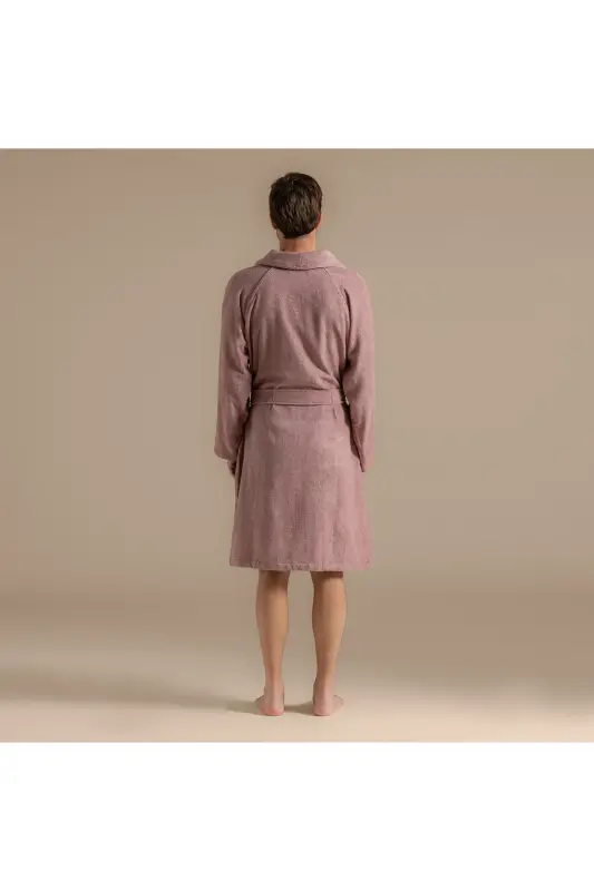 Solid Bamboo Unisex Bathrobe Ash Rose - Ash Rose - 7