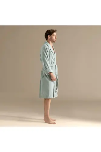 Solıd Bambu Unısex Bornoz DUMAN YEŞİLİ - 142343 - 6