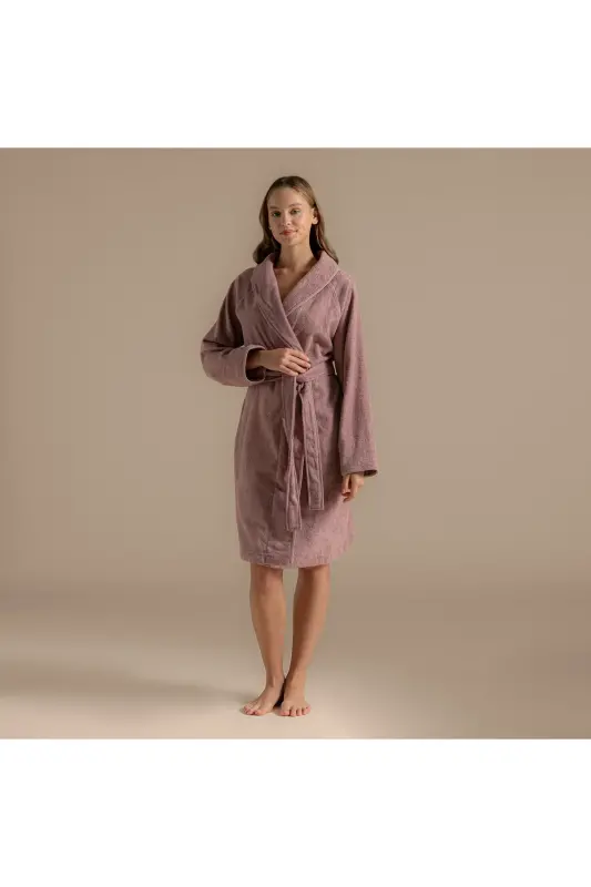 Solid Bambu Unisex Xalat Kulrang Gul - Kulrang Gul - 2